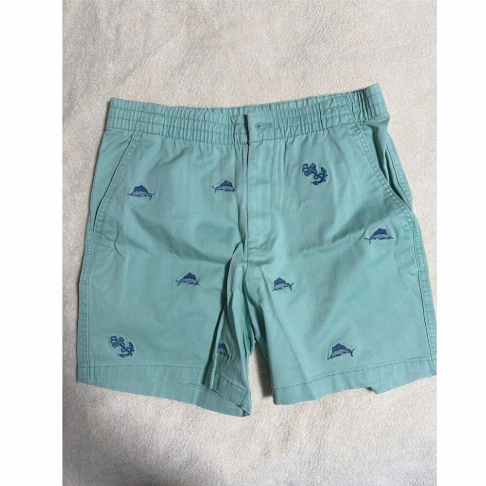 Polo Ralph Lauren Boys Embroidered Twill Chino Shorts Aqua Blue Size 16